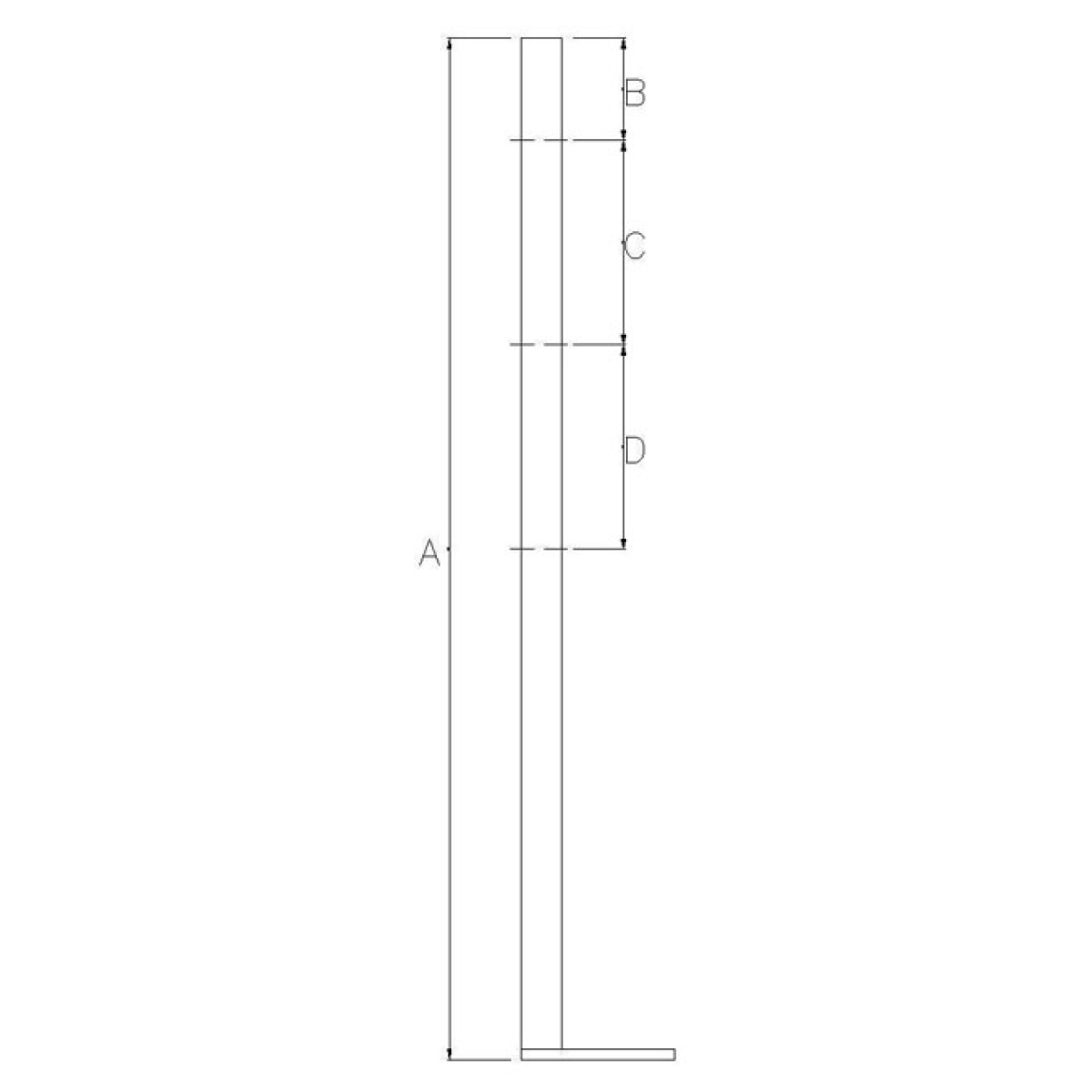 Gelaenderpfosten-mit-Fl-50x10mm Zeichnung